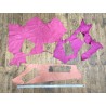 Chutes morceaux de cuir d autruche véritable - rose - luxe - Cuir en Stock