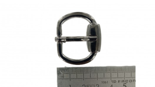 Boucle de ceinture demi nickelé satiné 20 mm - bouclerie - accessoire - cuir en stock