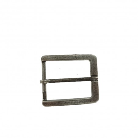 Boucle de ceinture rectangulaire argent vieilli - 40 mm - bouclerie - accessoire - Cuir en Stock