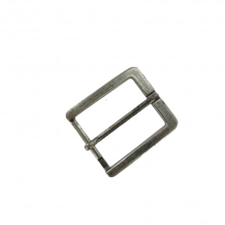 Boucle de ceinture rectangulaire argent vieilli - 40 mm - bouclerie - accessoire - cuir en stock