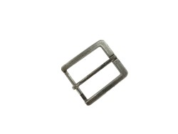 Boucle de ceinture rectangulaire argent vieilli - 40 mm - bouclerie - accessoire - cuir en stock