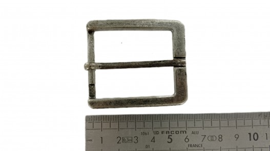 Boucle de ceinture rectangulaire argent vieilli - 40 mm - bouclerie - accessoire - cuirenstock