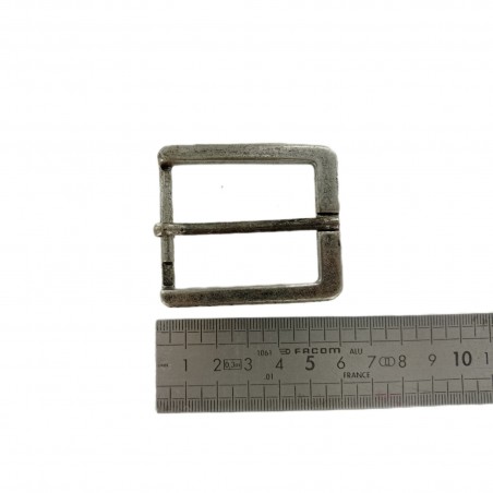 Boucle de ceinture rectangulaire argent vieilli - 40 mm - bouclerie - accessoire - cuirenstock