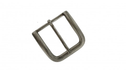 Boucle de ceinture arrondie-argent vieilli- 45 mm - bouclerie - accessoire - cuir en stock