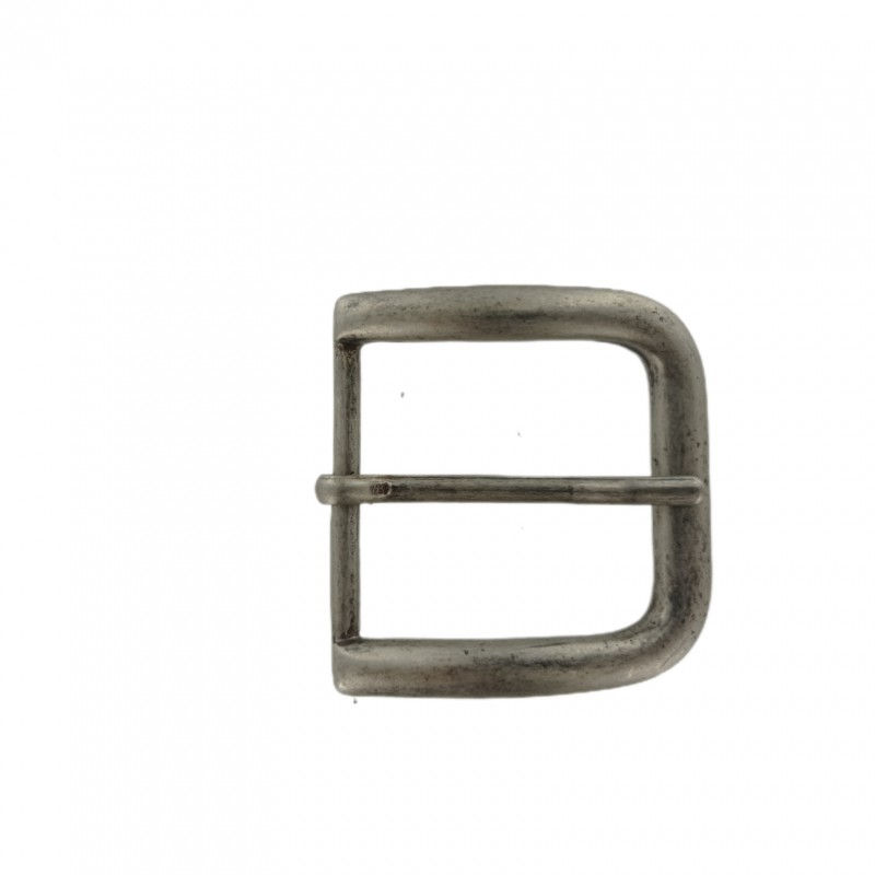 Boucle de ceinture arrondie-argent vieilli- 45 mm - bouclerie - accessoire - Cuir en Stock