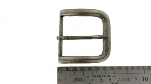 Boucle de ceinture arrondie-argent vieilli- 45 mm - bouclerie - accessoire - cuirenstock
