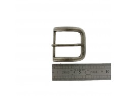 Boucle de ceinture arrondie-argent vieilli- 45 mm - bouclerie - accessoire - cuirenstock