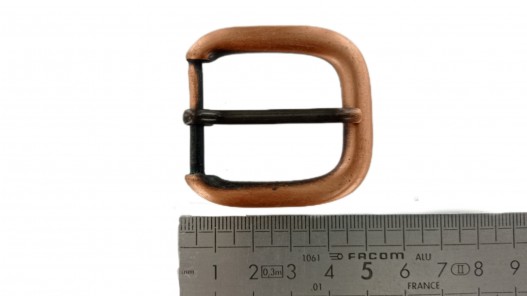 Boucle de ceinture carrée - cuivre - 30 mm - bouclerie - accessoire - Cuir en stock