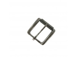 Boucle de ceinture carrée à rouleau  petit décor - argent vieilli- 40 mm - bouclerie - accessoire - Cuir en stock