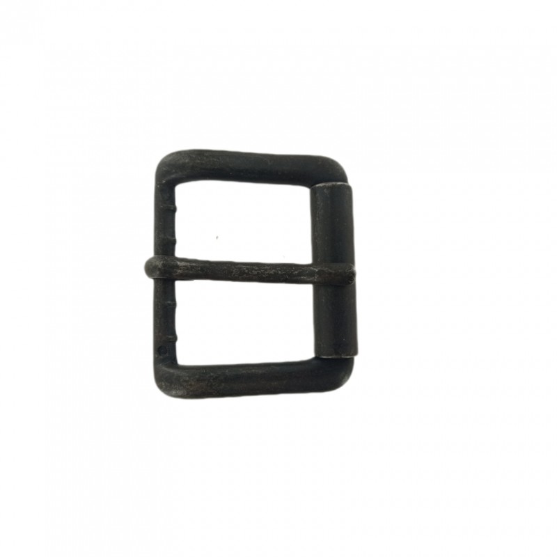 Boucle de ceinture carrée à rouleau  lisse - gun métal - 40 mm - bouclerie - accessoire - cuir en stock