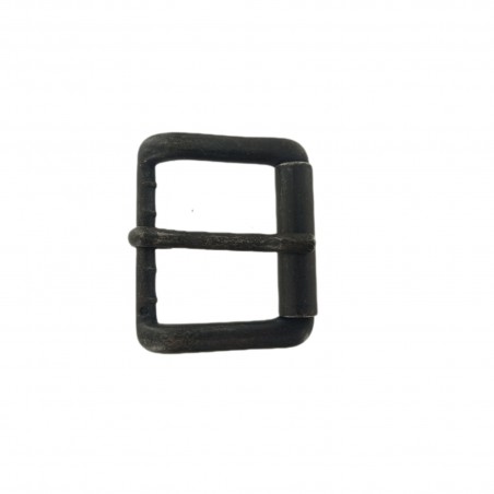 Boucle de ceinture carrée à rouleau  lisse - gun métal - 40 mm - bouclerie - accessoire - cuir en stock