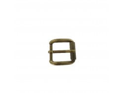 Boucle de ceinture à rouleau strié laitonné - 25 mm - bouclerie - accessoire - cuir en stock