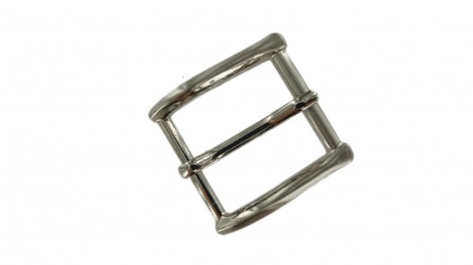 Boucle de ceinture carrée argent satiné - 35 mm - bouclerie - accessoire - Cuir en stock