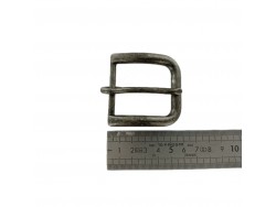 Boucle de ceinture carrée argent vieilli - 40 mm - bouclerie - accessoire - Cuir en stock