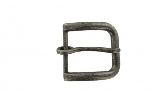 Boucle de ceinture carrée argent vieilli - 40 mm - bouclerie - accessoire - cuir en stock