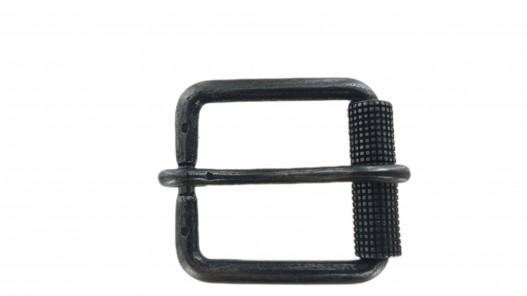 Boucle de ceinture à rouleau - gun métal - 40 mm - bouclerie - accessoire - cuir en stock