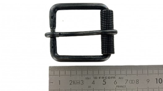 Boucle de ceinture à rouleau - gun métal - 40 mm - bouclerie - accessoire - Cuir en stock