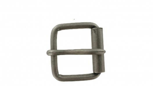 Boucle de ceinture à rouleau lisse - argent mat 35 mm - bouclerie - accessoire - cuir en stock