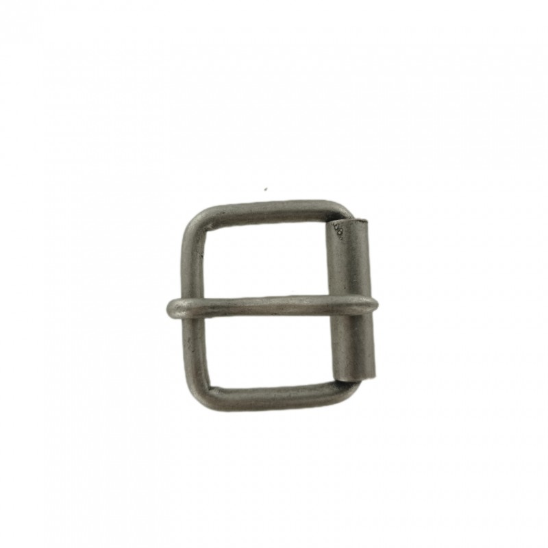 Boucle de ceinture à rouleau lisse - argent mat 35 mm - bouclerie - accessoire - cuir en stock