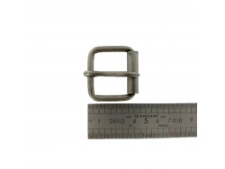 Boucle de ceinture à rouleau lisse - argent mat 35 mm - bouclerie - accessoire - Cuir en stock