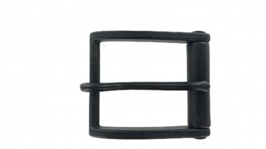 Boucle de ceinture rectangulaire à rouleau lisse- noir mat - 45 mm - bouclerie - accessoire - cuir en stock