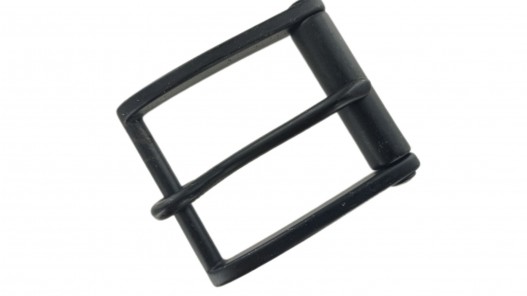 Boucle de ceinture rectangulaire à rouleau lisse- noir mat - 45 mm - bouclerie - accessoire - cuirenstock