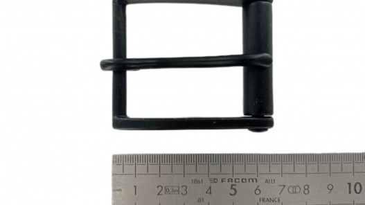 Boucle de ceinture rectangulaire à rouleau lisse- noir mat - 45 mm - bouclerie - accessoire - Cuir en stock