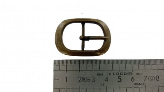 Boucle de ceinture ovale - laiton vieilli - 20 mm - bouclerie - accessoire - Cuir en stock