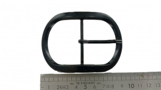 Boucle de ceinture ovale - gun métal - 50 mm - bouclerie - accessoire - Cuir en stock