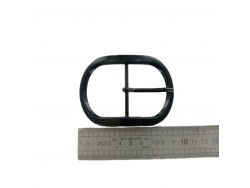 Boucle de ceinture ovale - gun métal - 50 mm - bouclerie - accessoire - Cuir en stock