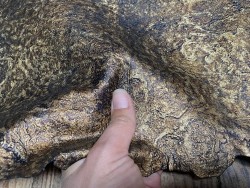 Peau de cuir de chèvre - doré brun - maroquinerie - Cuir en stock