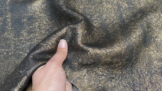 Peau de cuir de chèvre - doré bronze - maroquinerie - cuir en Stock