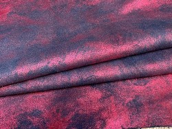 Peau de cuir de chèvre velours noir pailletée rouge - maroquinerie - cuir en stock