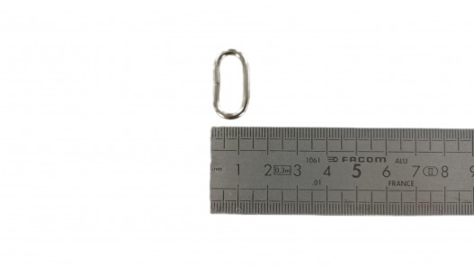 Passant rectangulaire nickelé - 20mm - anneau brisé - Cuir en Stock