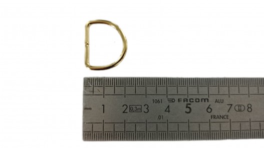 Anneau demi-ronds doré - 20mm - anneau brisé - cuir en stock