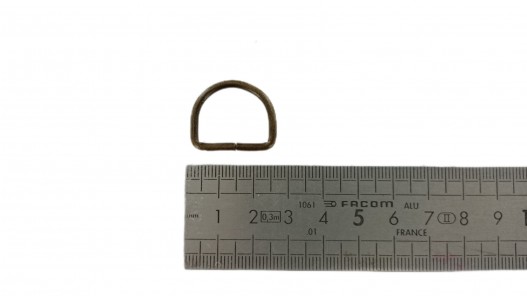 Anneau demi-ronds bronze - 20mm - anneau brisé - cuir en stock