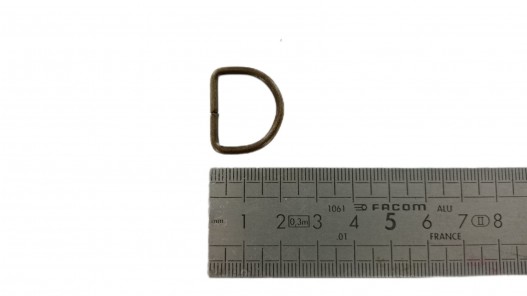 Anneau demi-ronds bronze - 20mm - anneau brisé - cuirenstock