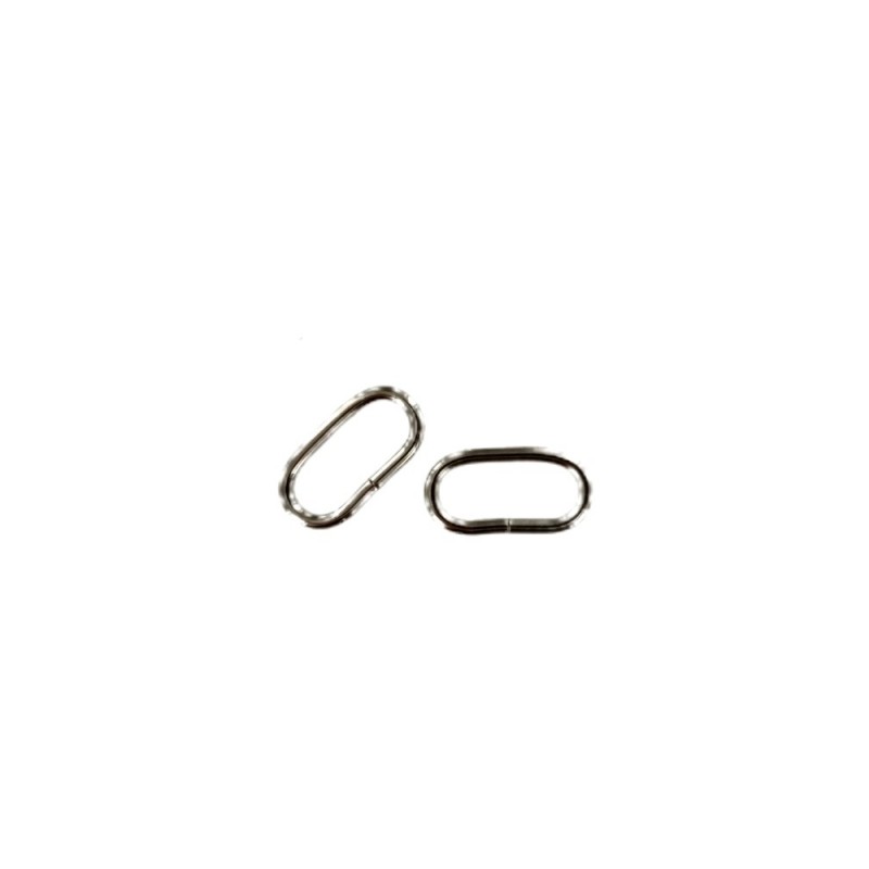 Passant rectangulaire nickelé - 20mm - anneau brisé - Cuir en stock