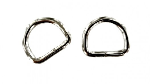 Anneau demi-ronds nickelé - 20mm - anneau brisé - Cuir en stock