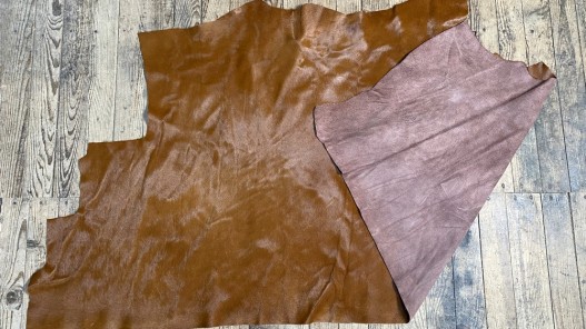 Demi-peau de vache en poil brun caramel - décoration - maroquinerie - accessoire - Cuirenstock