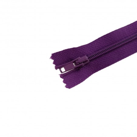 Fermeture à glissière - violette - 18 cm - fermeture éclair - Cuir en stock