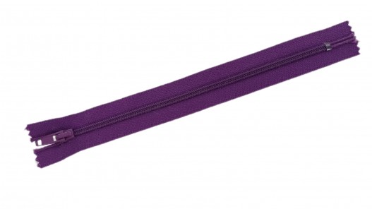 Fermeture à glissière - violette - 18 cm - fermeture éclair - cuir en stock