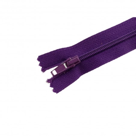 Fermeture à glissière - violette - 15 cm - fermeture éclair - cuir en stock