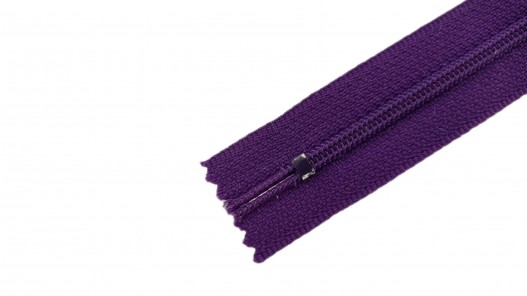 Fermeture à glissière - violette - 15 cm - fermeture éclair - Cuir en Stock