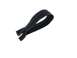 Fermeture à glissière - noire - 25 cm - fermeture éclair - cuir en stock