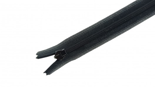 Fermeture à glissière invisible - noire - 34 cm - fermeture éclair - Cuir en stock