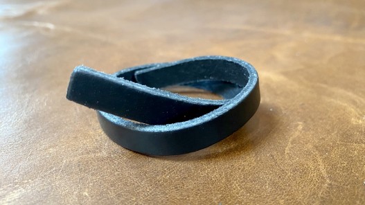 Lanière-Passant pour ceinture en cuir - Double croupon - Noir