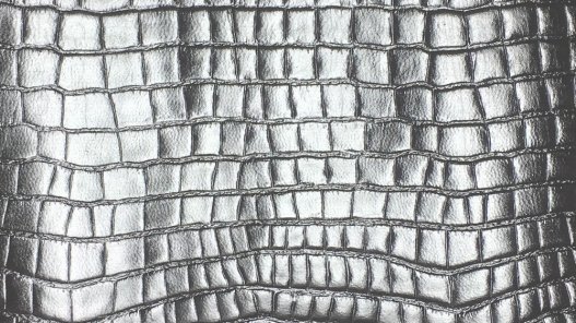 morceau de cuir fantaisie grain crocodile exotique argenté métallisé cuirenstock