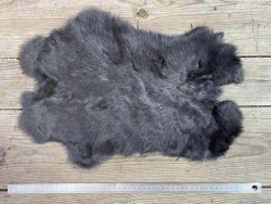Cuir peau de lapin en poil Cuir en Stock Gris acier