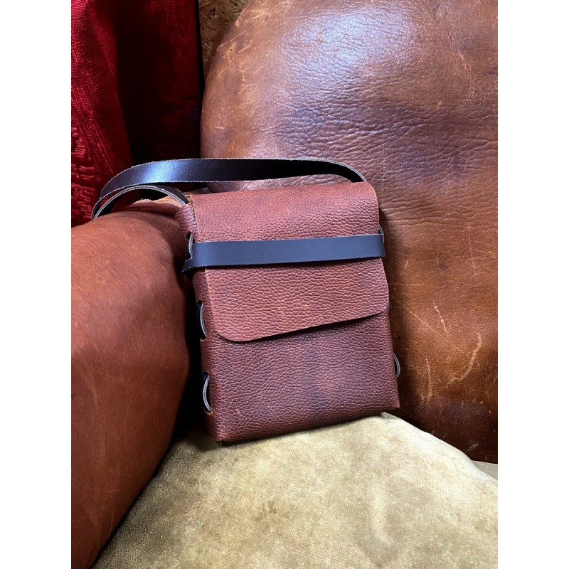 Cuir De Vachette AIX N°14 Cognac - Cuir Pull-Up Véritable - 2.2-2.7mm - Pour Maroquinerie Et DIY